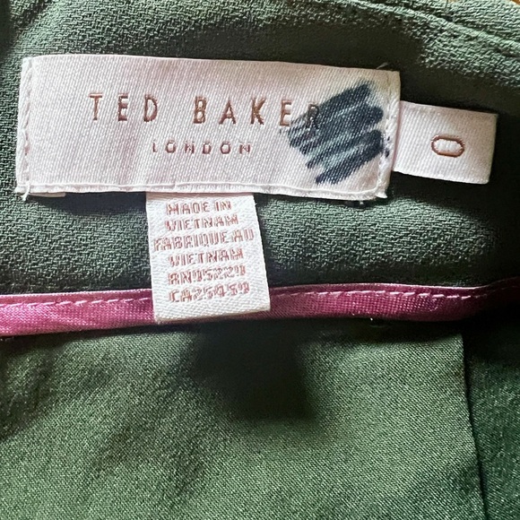 Ted Baker London Olive Tie Waist Paper Bag Trouser Shorts - Size 0 (27") - Picture 12 of 13